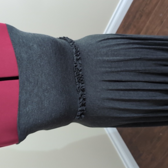 Lapis| Charcoal Grey Strapless Dress With Waistline Floral Detail - Picture 5 of 12